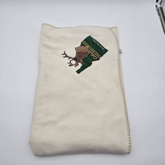 Cabelas Blanket Special Idaho Edition Lemoda Fleece Throw 60 x 50 Elk White - Picture 2 of 10